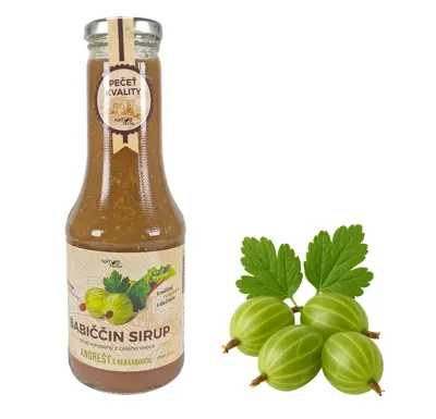 Nature NoTea s.r.o. Babiččin sirup - Angrešt s rebarborou 0.5l