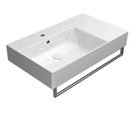 GSI KUBE X keramické umyvadlo 80x47cm, s odkládací plochou vpravo, broušená spodní hrana, bílá ExtraGlaze (3)