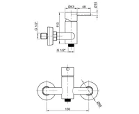 SAPHO MINIMAL nástěnná sprchová baterie, nerez mat (2)