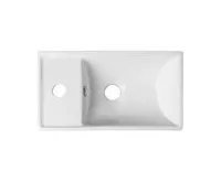 SAPHO MINOS keramické umývátko 40x22cm, baterie vlevo, bílá (1)