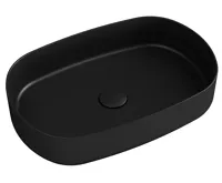 ISVEA INFINITY OVAL keramické umyvadlo na desku, 55x36cm, černá mat