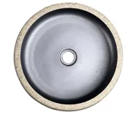 SAPHO PRIORI keramické umyvadlo na desku, Ø 41cm, černá/kámen (4)