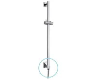 SAPHO Sprchová tyč s vývodem vody, posuvný držák, hranatá, 600mm, chrom SAPHO Sprchová tyč s vývodem vody, posuvný držák, hranatá, 600mm, chrom