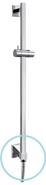 SAPHO Sprchová tyč s vývodem vody, posuvný držák, 600mm, chrom