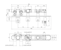 SAPHO Podomítková termostatická sprchová/vanová baterie s držákem ruční sprchy, 2 výstupy,kulatá,chrom (5)