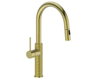 SAPHO FLAWO stojánková dřezová baterie s výsuvnou sprškou, zlato mat