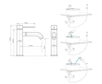 SAPHO RHAPSODY stojánková umyvadlová baterie s bidetovou sprchou, měď mat (5)
