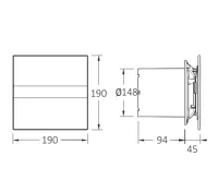 CATA ventilátor e150 G sklo bílý (1)
