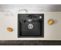 SAPHO Granitový vestavný dřez mono, 53x50cm, černá (5)