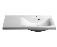 SAPHO LUCIOLA umyvadlo, litý mramor, 90x48cm, pravé, bílá (4)