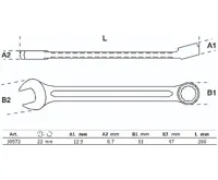 BGS Klíč očkoplochý , 22 mm (1)