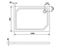 GELCO SARA sprchová vanička z litého mramoru, obdélník 100x90cm, bílá (4)