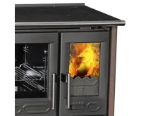 PLAMEN PLAMEN Sporák na tuhá paliva s teplovodním výměníkem TERMO GLAS - L hnědý (3)