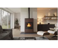 HS Flamingo Krbová kamna AQUAFLAM ® 25 s výměníkem - hnědá - sametová, základní regulace (30)