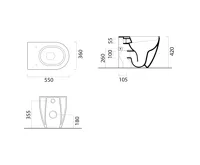 GSI PURA WC mísa stojící, Swirlflush, 36x55cm, spodní/zadní odpad, černá dual-mat (4)
