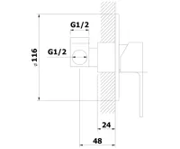 BRUCKNER SIEGER podomítková sprchová baterie, 1 výstup, chrom (2)
