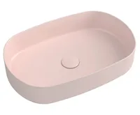 ISVEA INFINITY OVAL keramické umyvadlo na desku, 55x36cm, růžová Salmon