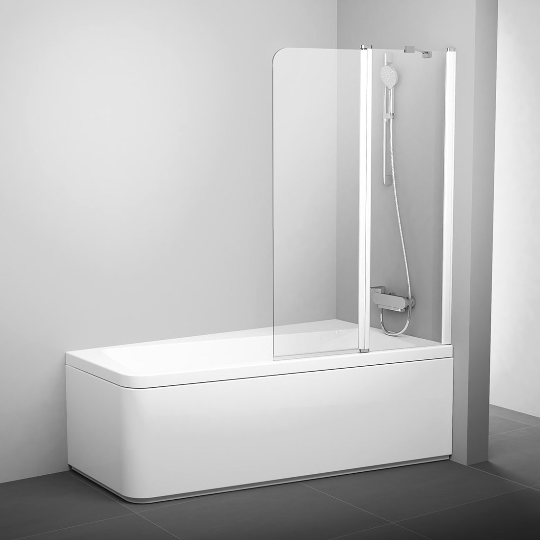 Ravak vanová zástěna 10cvs2-100 r bílá+transparent