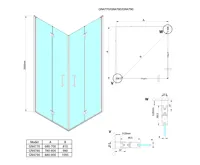 GELCO LORO sprchové dveře skládací pro rohový vstup 800mm, čiré sklo (7)
