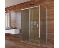 LIMA Sprchový kout, obdélník, 100x100x100x190 cm, chrom ALU, sklo Point (1)