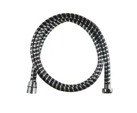 Sprchová souprava, jednopolohová sprcha, sprchová hadice černá-chrom (1)