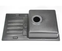 GRANISIL PROBA 765.0 Granitový dřez s odkapem, černý (11)