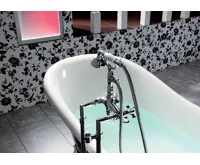 POLYSAN CHARLESTON volně stojící vana 188x83x69cm, nohy chrom mat, černá/bílá (9)