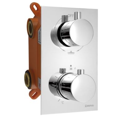 SAPHO KIMURA podomítková sprchová termostatická baterie, box, 3 výstupy, chrom
