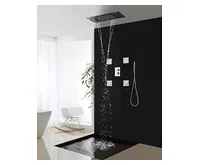 SAPHO Stropní sprcha do podhledu se dvěma kaskádami, 700x380mm, nerez lesk (1)