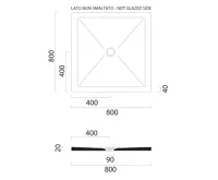 GSI Keramická sprchová vanička, čtverec 80x80x2cm, cenere mat (2)