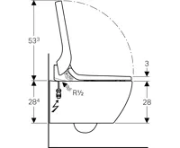 GEBERIT závěsný AquaClean TUMA Classic se sprchovacími funkcemi, Alpská bílá (3)