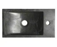 SAPHO BLOK kamenné umývátko 40x22cm, baterie vpravo, antracit (4)