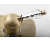 SAPHO KIRKÉ CRYSTAL podomítková sprchová baterie, 2 výstupy, páčka krystal, bronz (3)