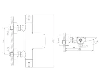 SAPHO MIXONA nástěnná vanová termostatická baterie, chrom (8)