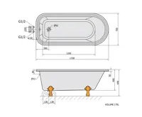POLYSAN FOXTROT volně stojící vana 170x75x64cm, nohy bílé, bílá (7)