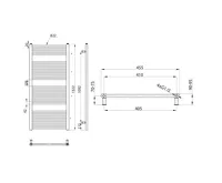 AQUALINE DIRECT otopné těleso s bočním připojením 450x1322 mm, stříbrná strukturální (7)