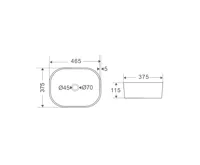 Umyvadlo na desku bez přepadu, 465x375x115 mm, kulaté, keramické (1)