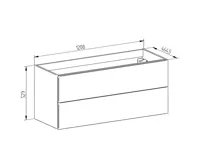 Aira, koupelnová skříňka s keramickým umyvadlem 120 cm, dub (2)