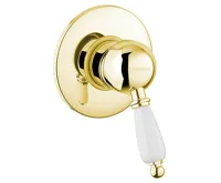 SAPHO KIRKÉ WHITE podomítková sprchová baterie, 1 výstup, bílá páčka, zlato SAPHO KIRKÉ WHITE podomítková sprchová baterie, 1 výstup, bílá páčka, zlato