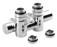 SAPHO TWIN COMBI připojovací sada ventilů pro středové připojení, pravá, chrom