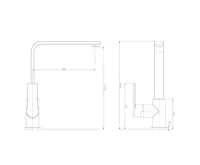 Dřezová stojánková baterie, Dita, s ramínkem nad pákou, chrom (1)