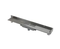 ALCAPLAST Podlahový žlab s okrajem pro plný rošt a s pevným límcem ke stěně, svislý odtok APZ1116-1150