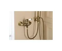 SAPHO KIRKÉ WHITE nástěnná sprchová baterie, bílá páčka, bronz (1)