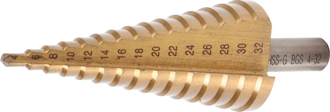 Bgs vrták kónický, s titanovým povrchem, o 4 - 32 mm