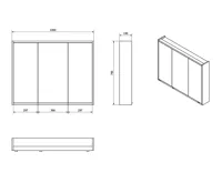 SAPHO BATU galerka 100x71x15cm, 2x LED osvětlení, bílá lesk (9)