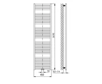 AQUALINE TONDI otopné těleso rovné 450x1690 mm, středové připojení, černá mat (2)