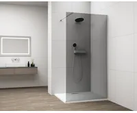 POLYSAN ESCA CHROME jednodílná sprchová zástěna k instalaci ke stěně, kouřové sklo, 800 mm