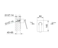 SAPHO JUMPER podomítková sprchová baterie, 1 výstup, chrom (4)