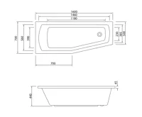 AQUALINE OPAVA vana 160x70x44cm, levá, bílá (4)