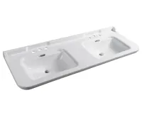 KERASAN WALDORF keramické dvojumyvadlo 150x55cm, 6 otvorů, bílá